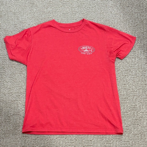Rusty Surf Shop Classic Red Short Sleeve Tee - Picture 1 of 3